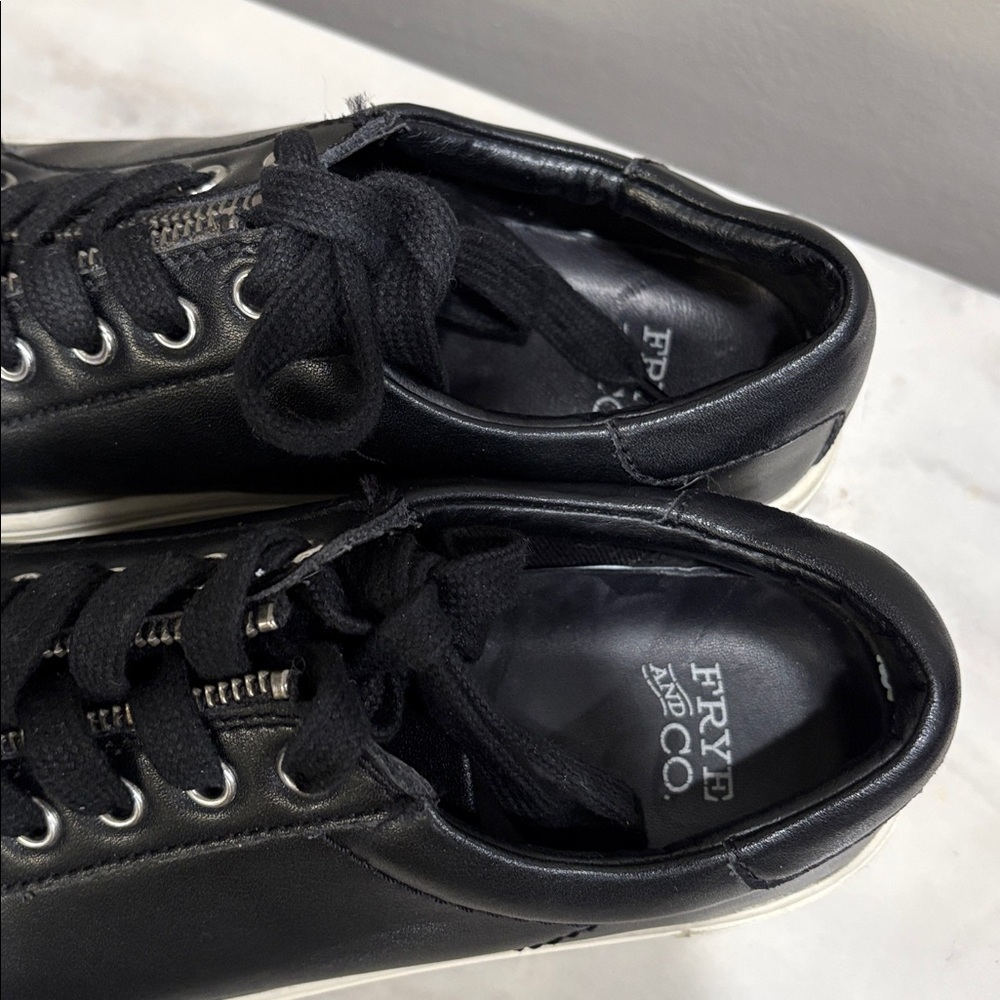 Frye Black Leather Sneakers Size 6 - Picture 8 of 11
